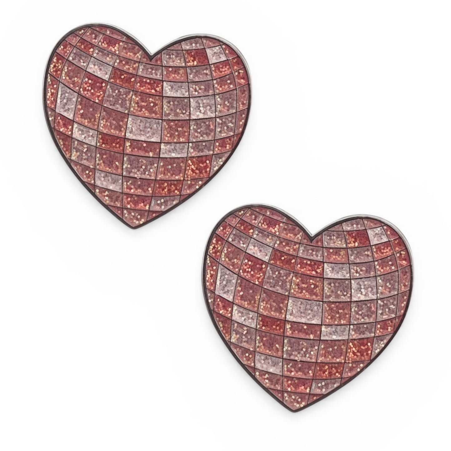 Disco Heart Number Pin Charms