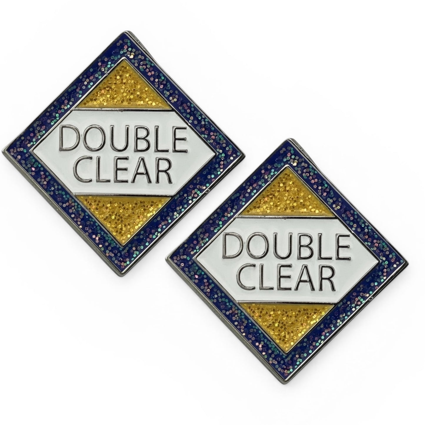 Double Clear Number Pin Charms