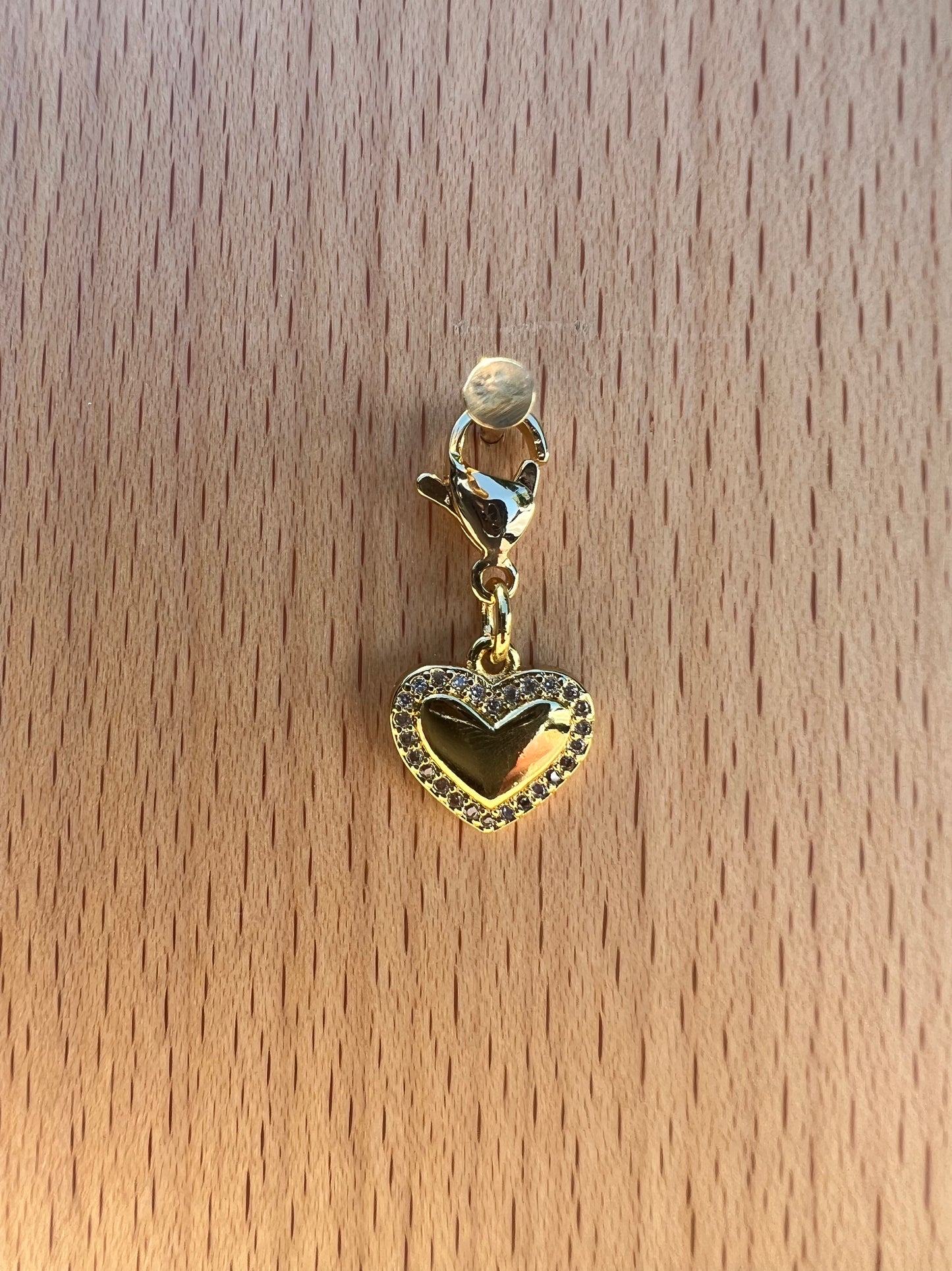 Sparkly Gold Heart Braid Charm