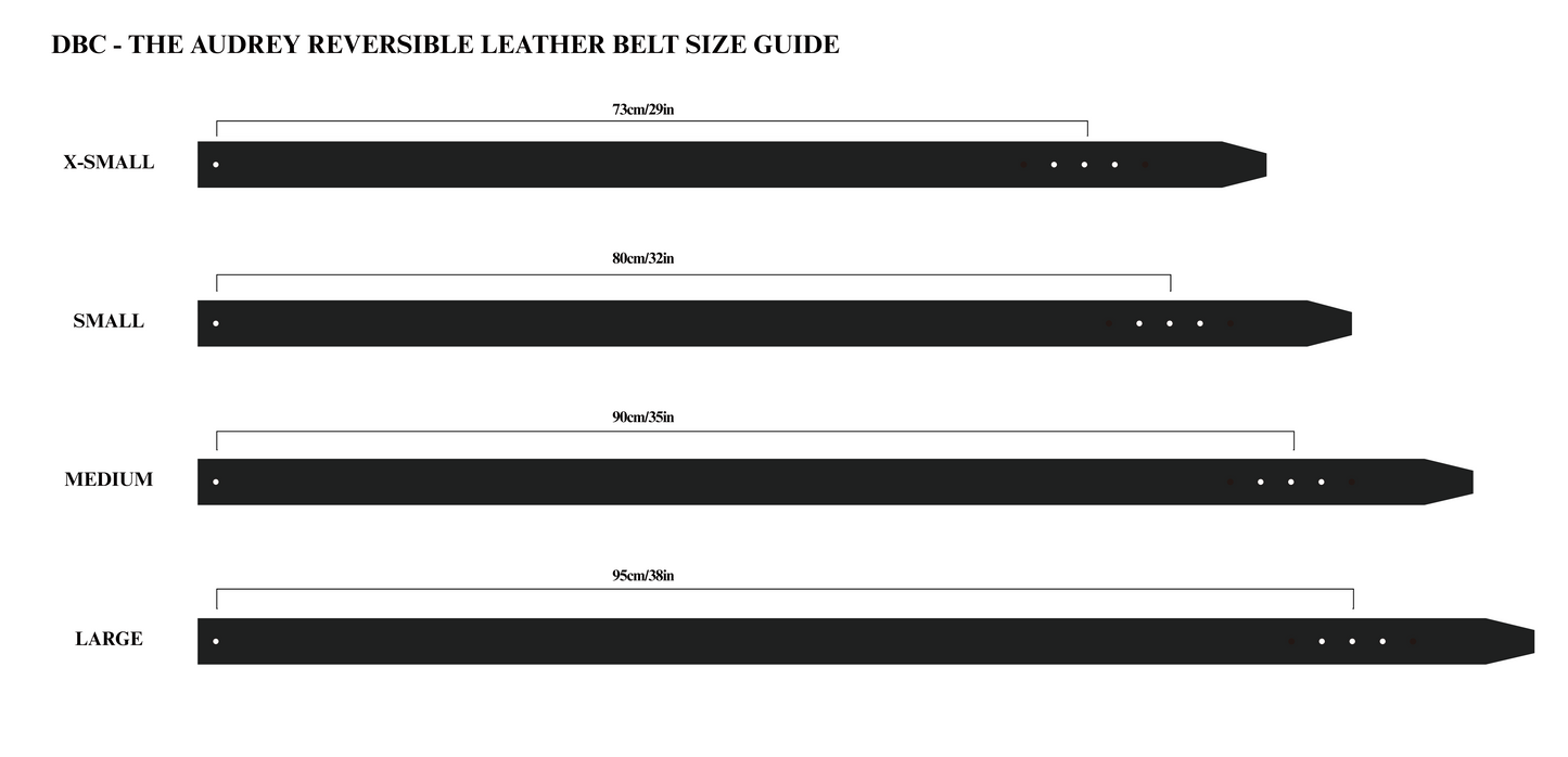 Chestnut/Black Audrey Reversible Leather Belt