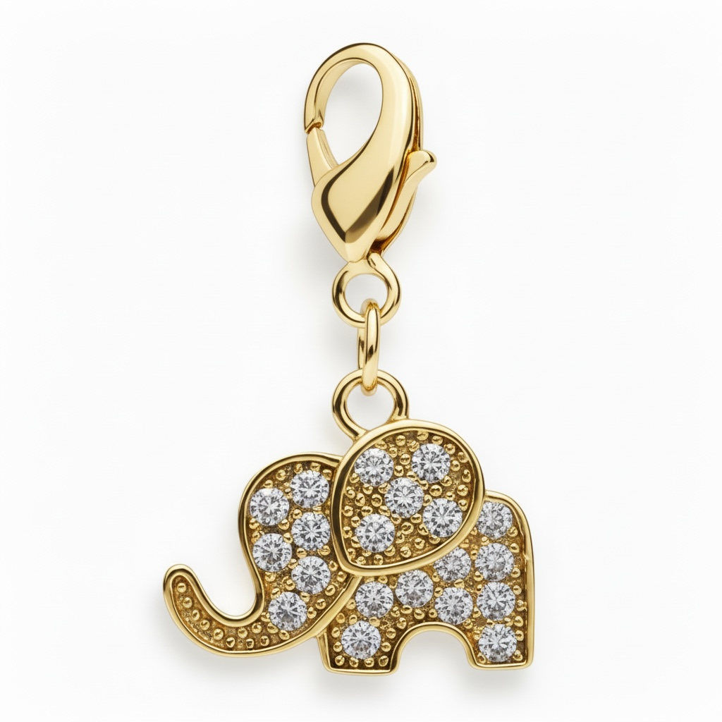 Sparkly Elephant Braid Charm