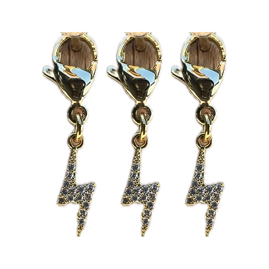 Sparkly Lightning Bolt Braid Charm