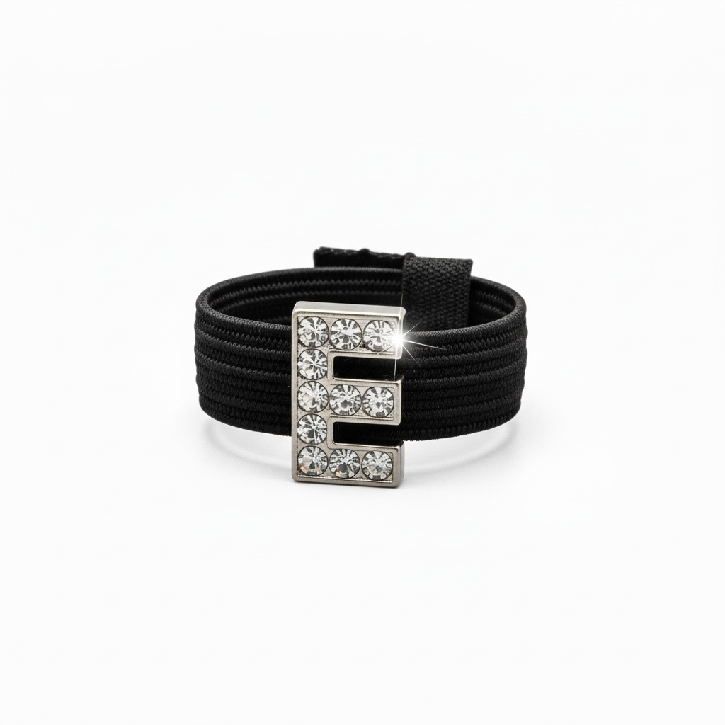 Pave Crystal Silver Letter Crop Charm