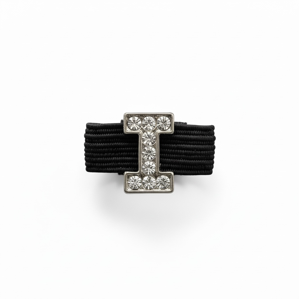 Pave Crystal Silver Letter Crop Charm