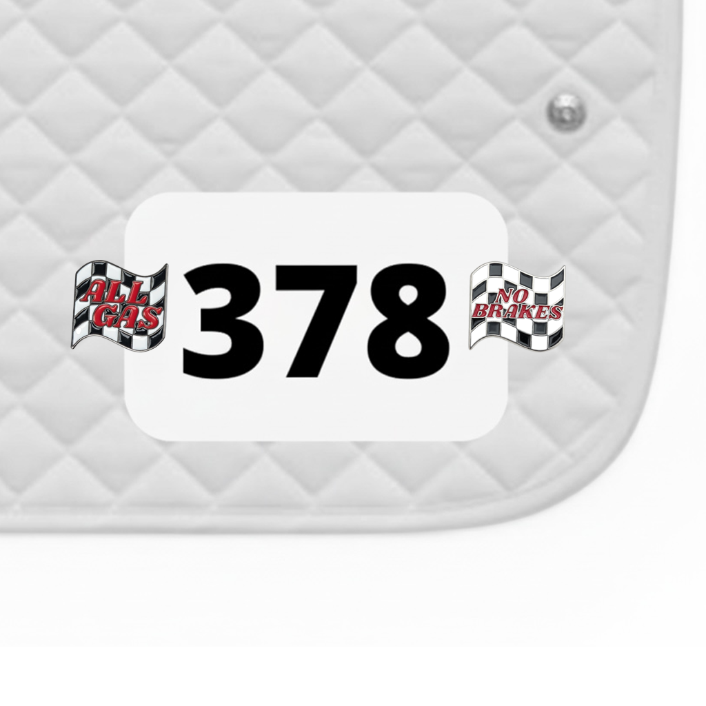All Gas No Brakes Number Pin Charms