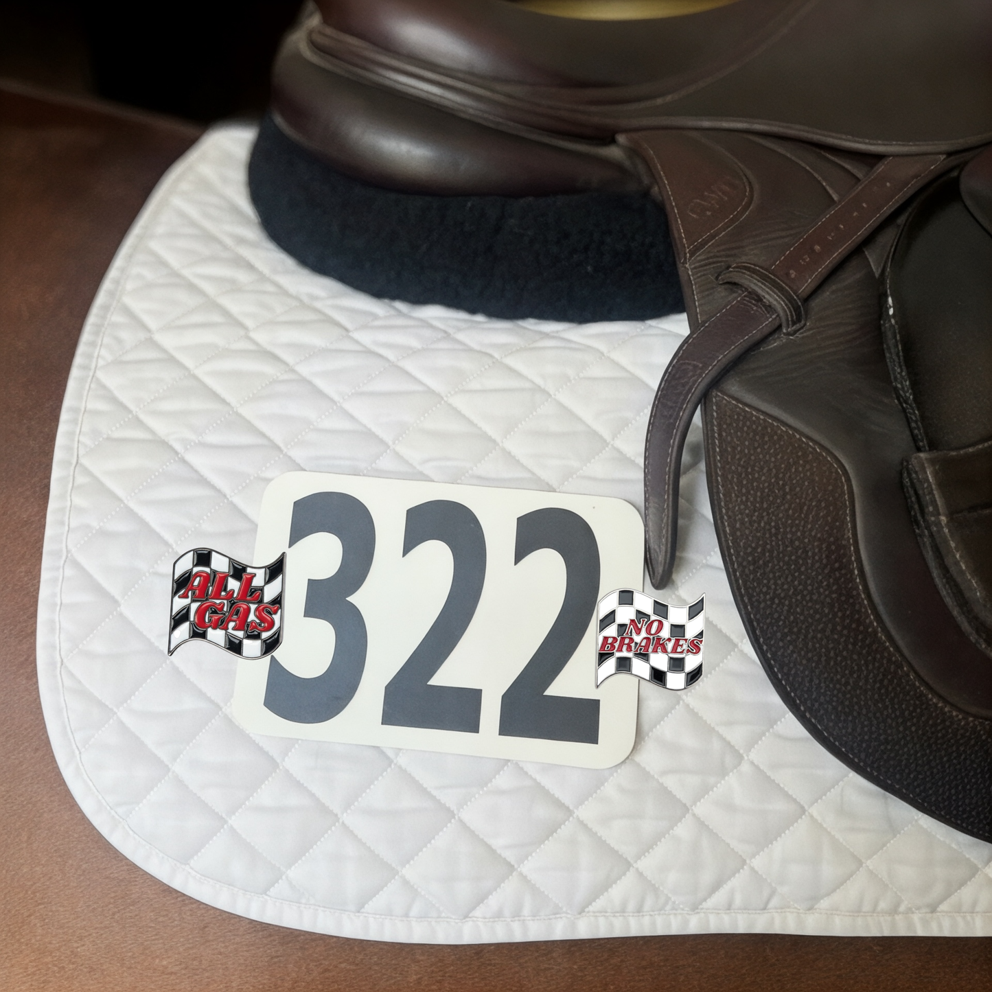 All Gas No Brakes Number Pin Charms