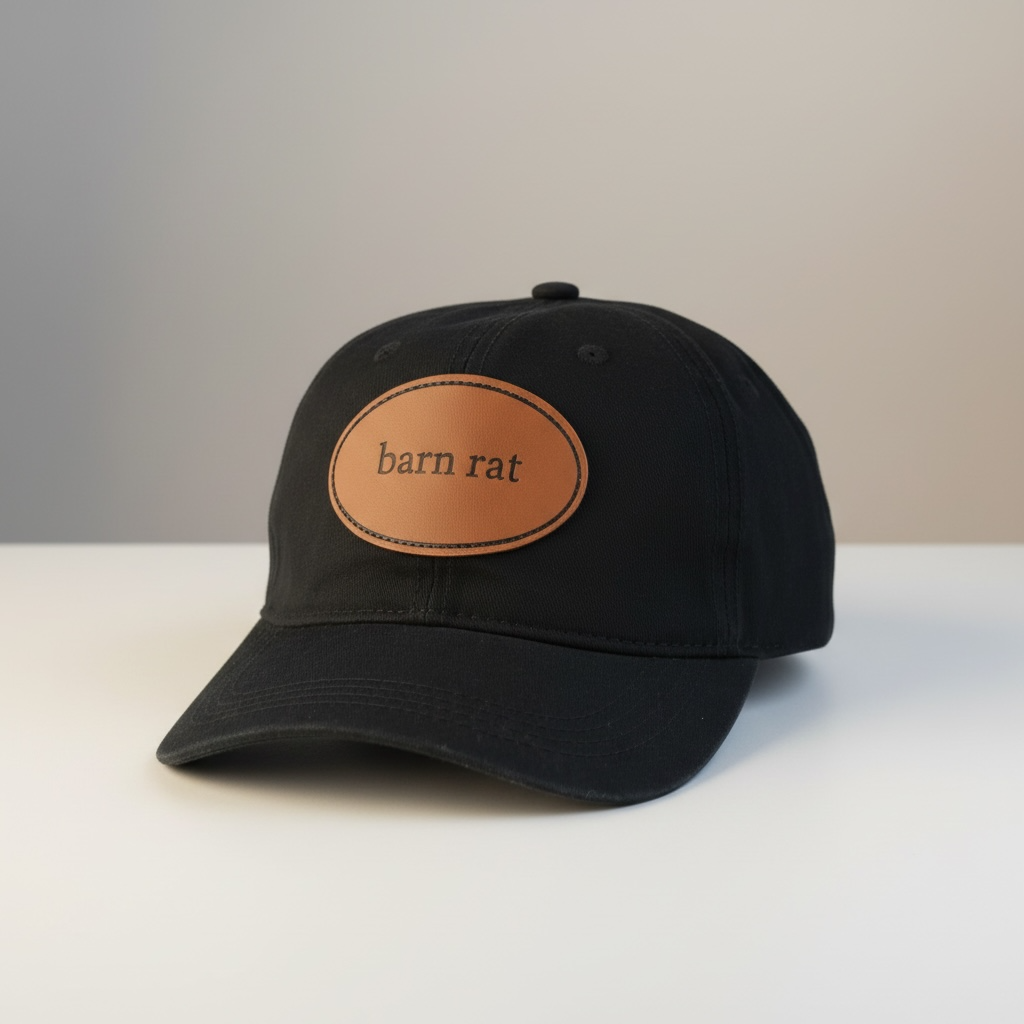 Barn Rat -  Leather Patch Cotton Baseball Hat