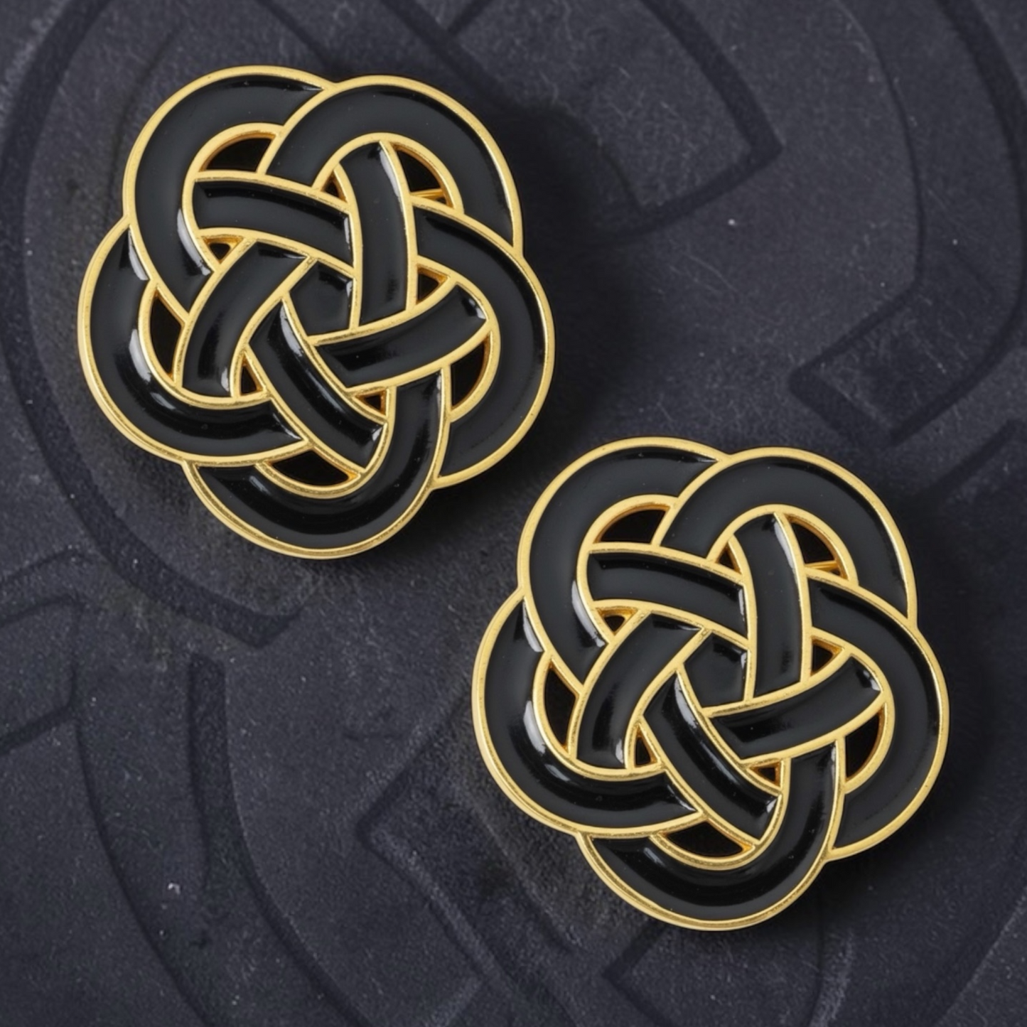 Black & Gold Celtic Knot Number Pin Charms