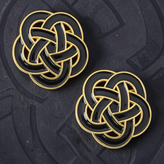Black & Gold Celtic Knot Number Pin Charms