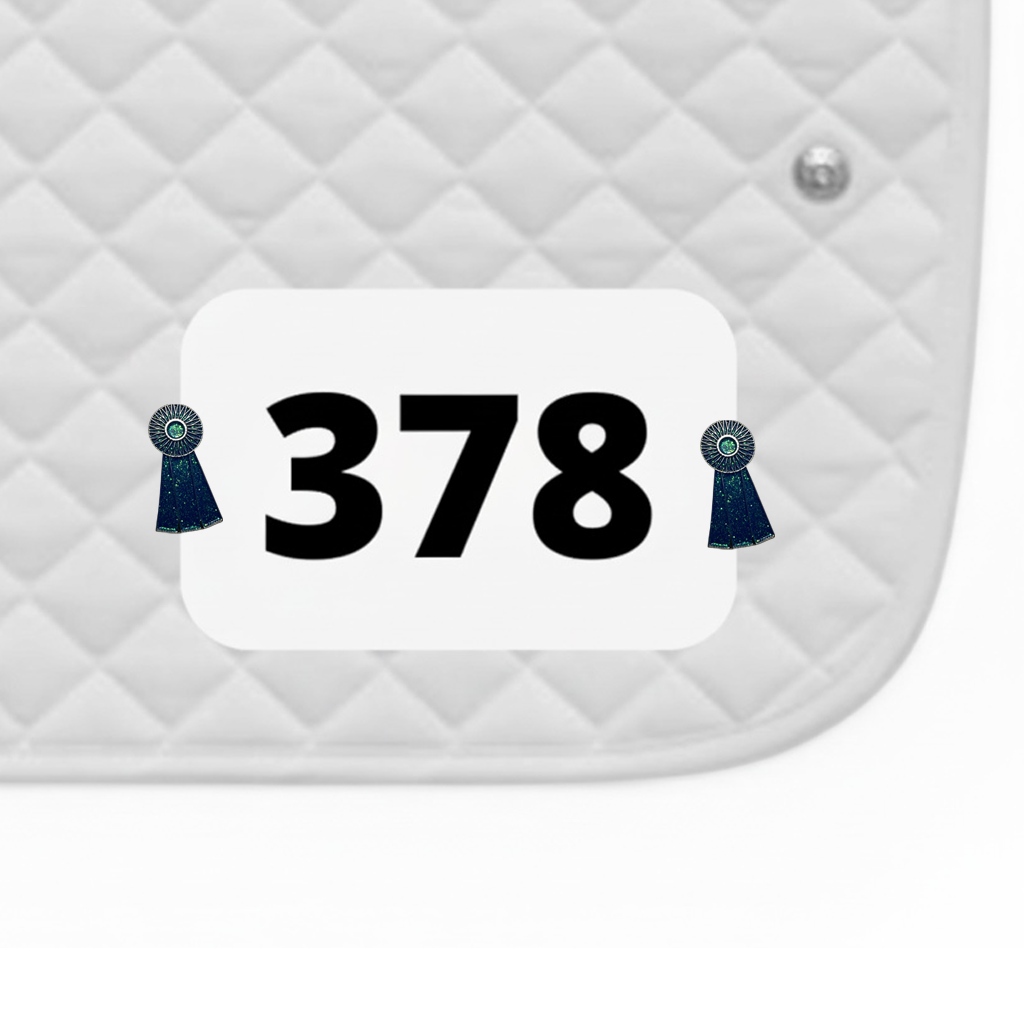 Blue Ribbon Number Pin Charms