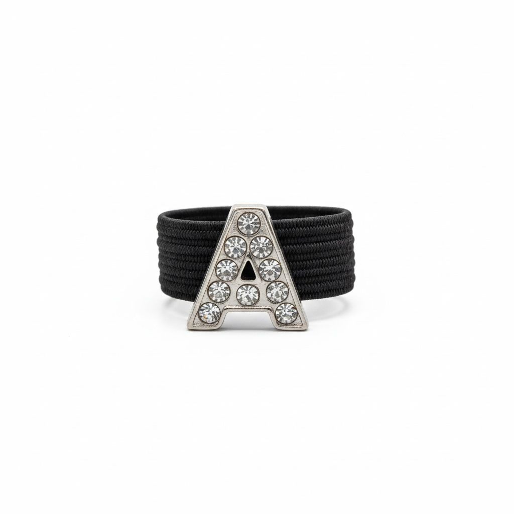 Pave Crystal Silver Letter Crop Charm