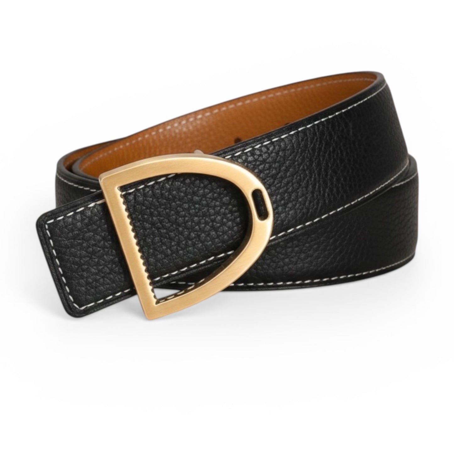 Chestnut/Black Audrey Reversible Leather Belt