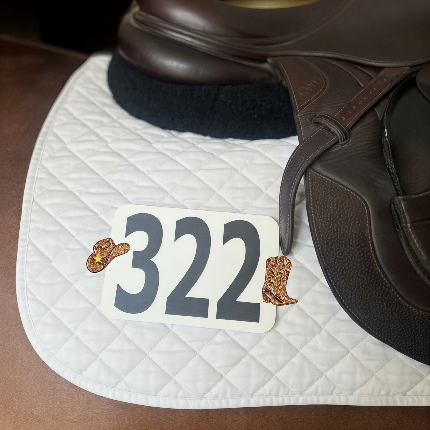 Cowgirl Number Pin Charms