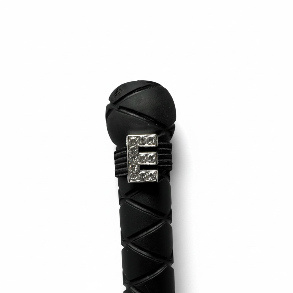 Pave Crystal Silver Letter Crop Charm