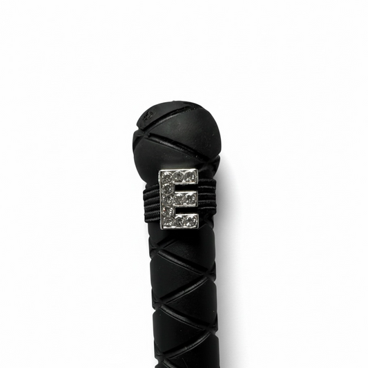 Pave Crystal Silver Letter Crop Charm