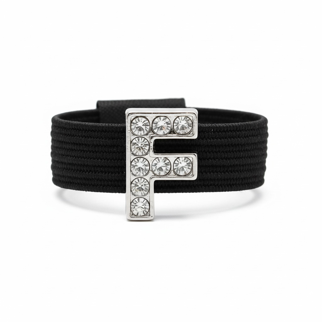 Pave Crystal Silver Letter Crop Charm