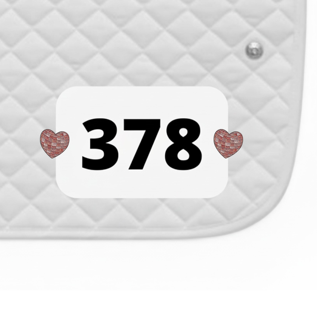 Disco Heart Number Pin Charms