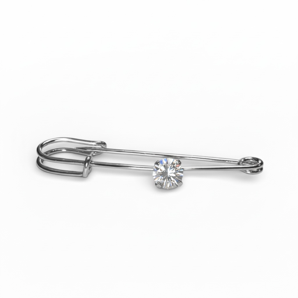 Silver Sparkly Diamond - Luxe Stock Tie Pin