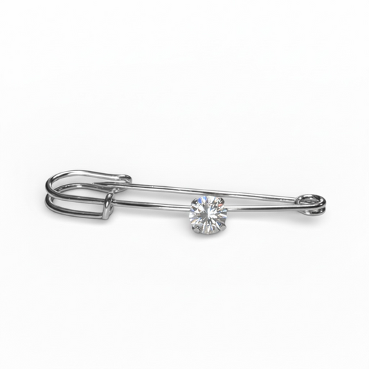 Silver Sparkly Diamond - Luke Stock Pin
