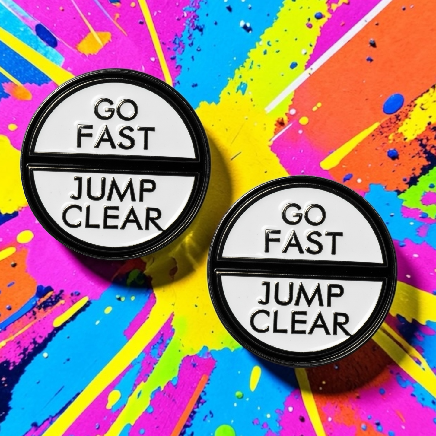 Go Fast & Jump Clear Number Pin Charms