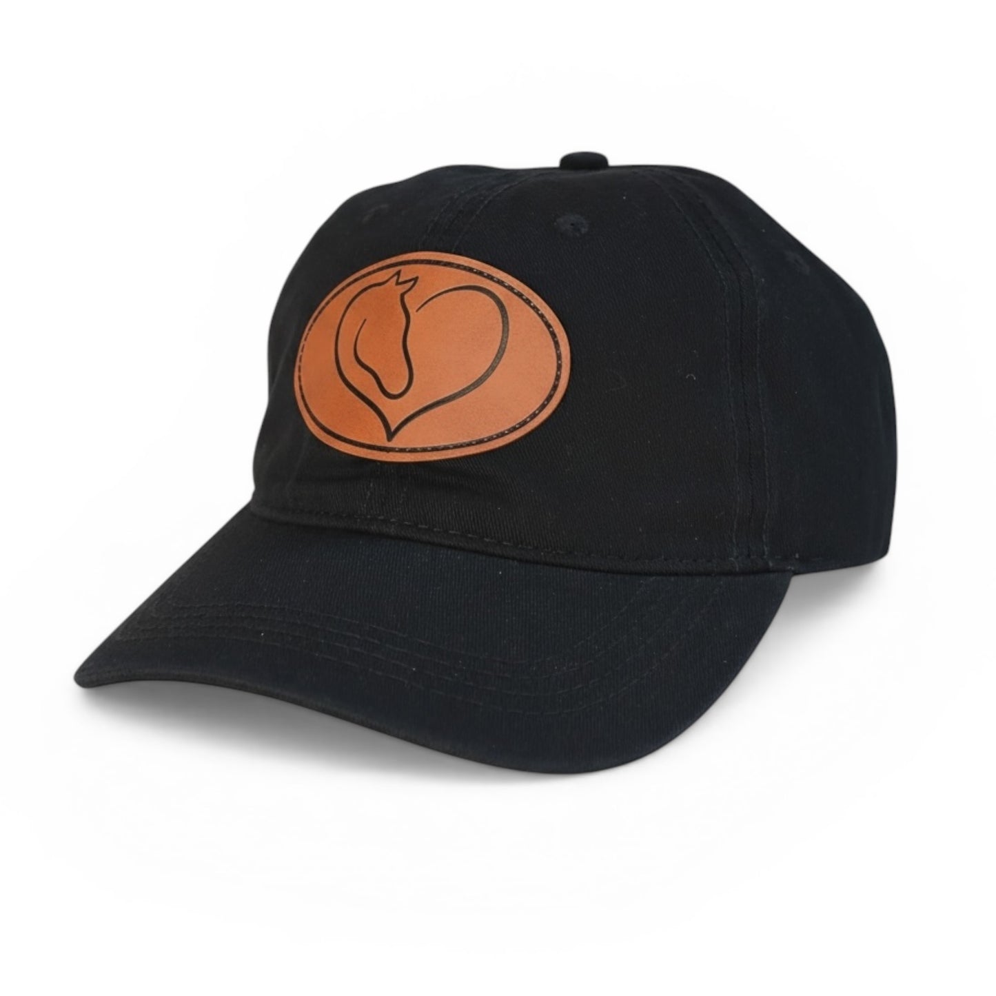 Heart Horse - Leather Patch Cotton Baseball Hat