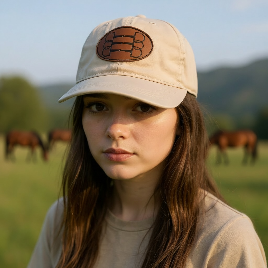 Horse Bits - Leather Patch Cotton Baseball Hat