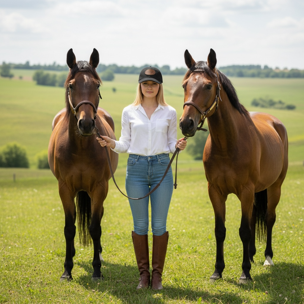 Horse Girl - Leather Patch Cotton Baseball Hat