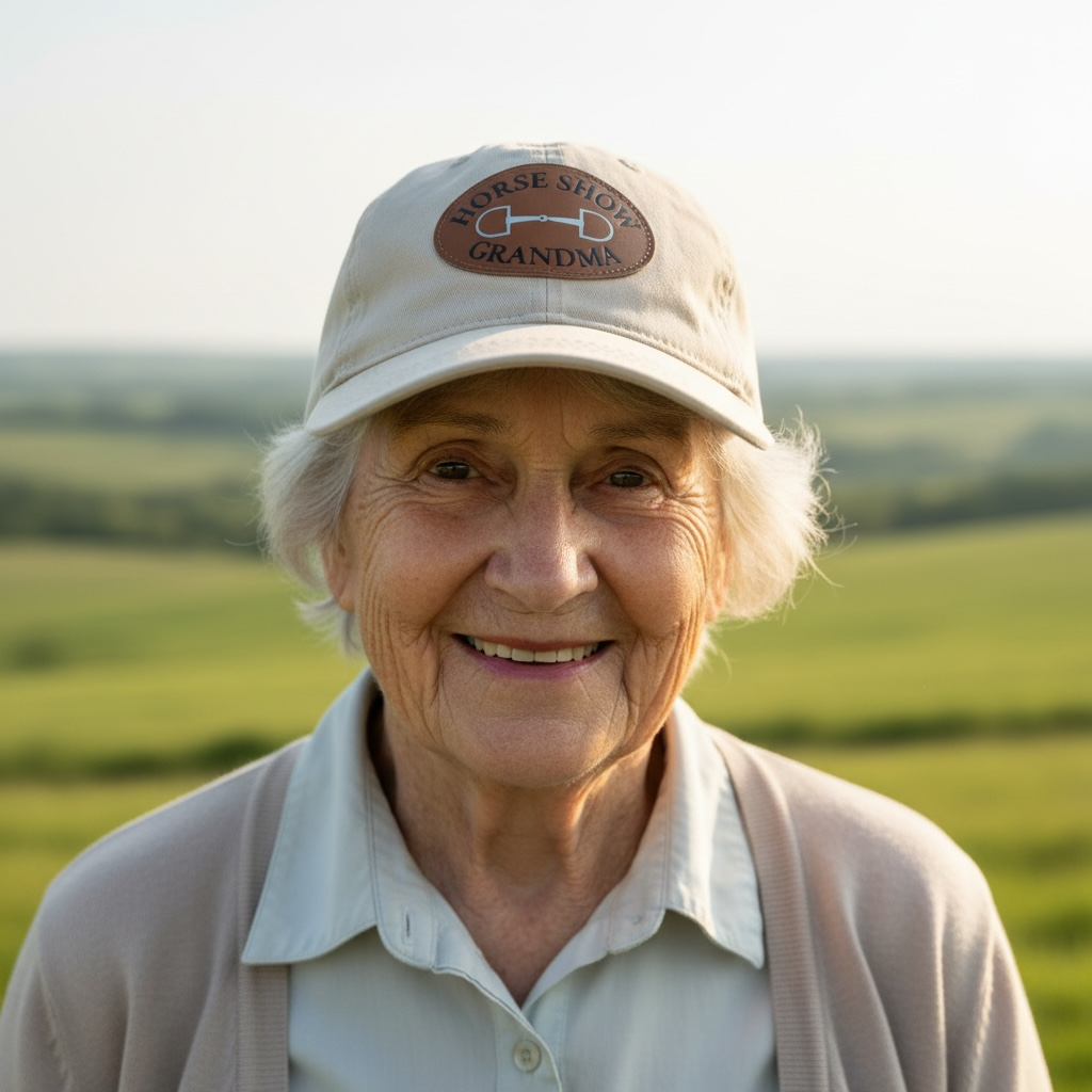 Horse Show Grandma - Leather Patch Cotton Baseball Hat