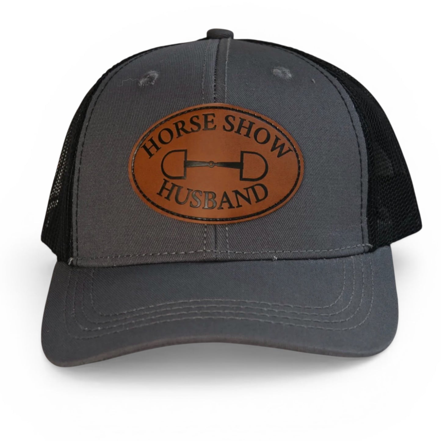 Horse Show Husband - Leather Patch Trucker Baseball Hat