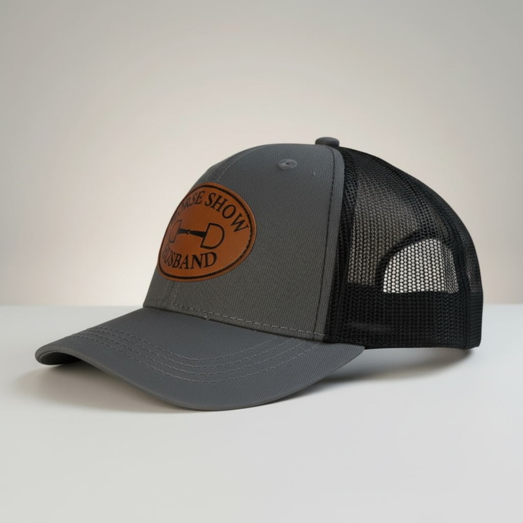 Horse Show Husband - Leather Patch Trucker Baseball Hat