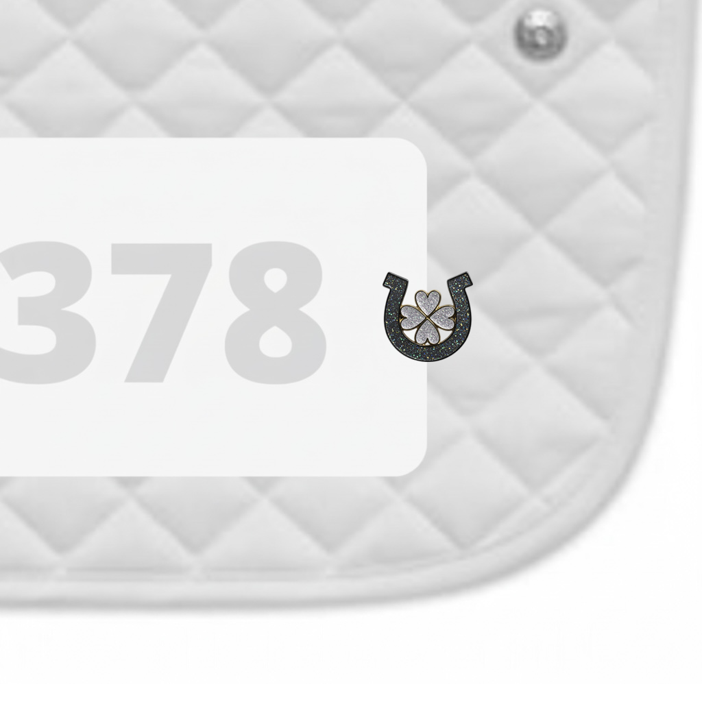 Horseshoe Clover Number Pin Charms