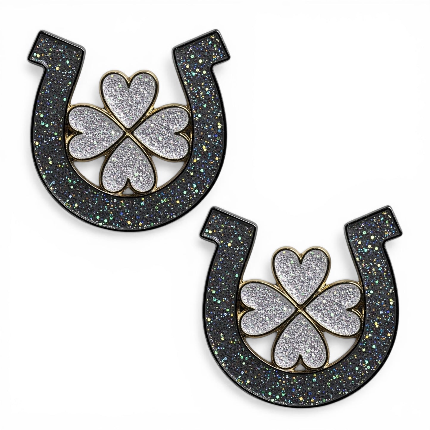 Horseshoe Clover Number Pin Charms