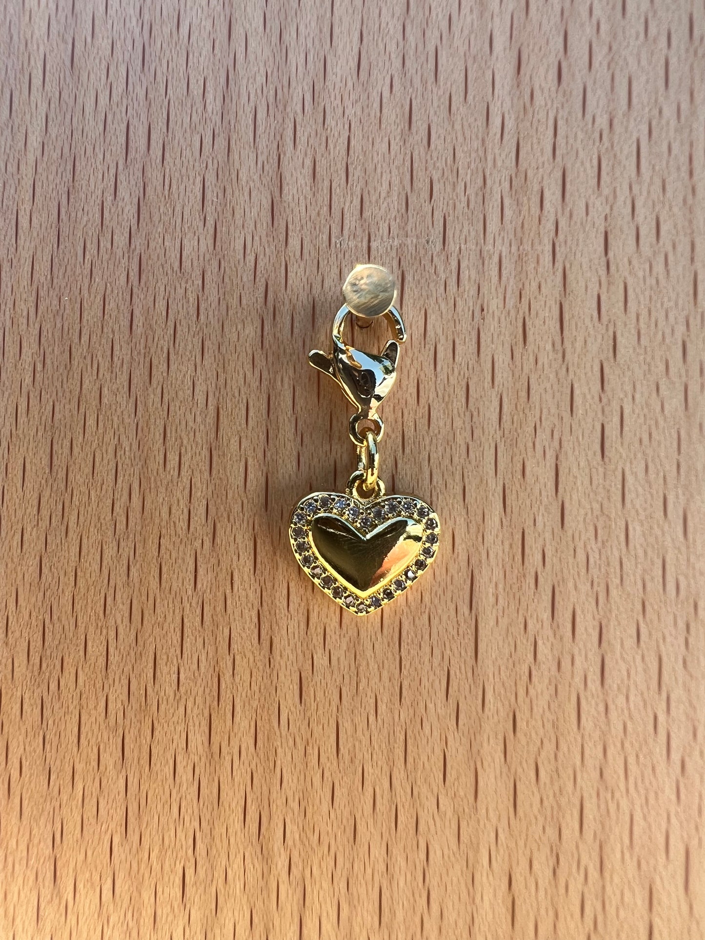 Sparkly Gold Heart Braid Charm