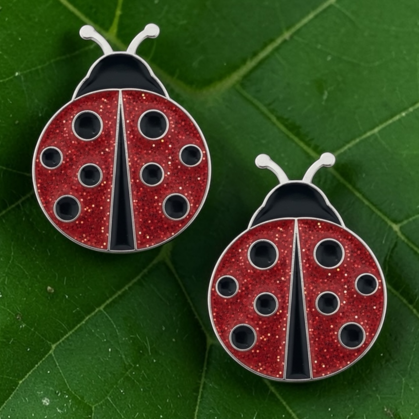 Ladybug Number Pin Charms