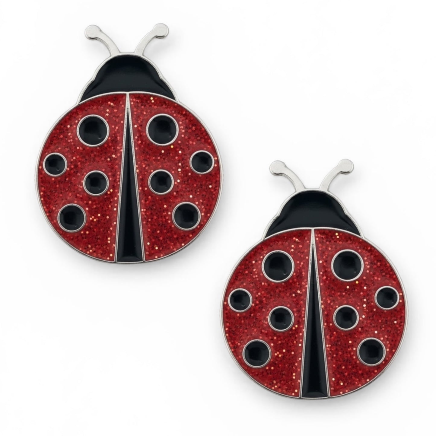 Ladybug Number Pin Charms