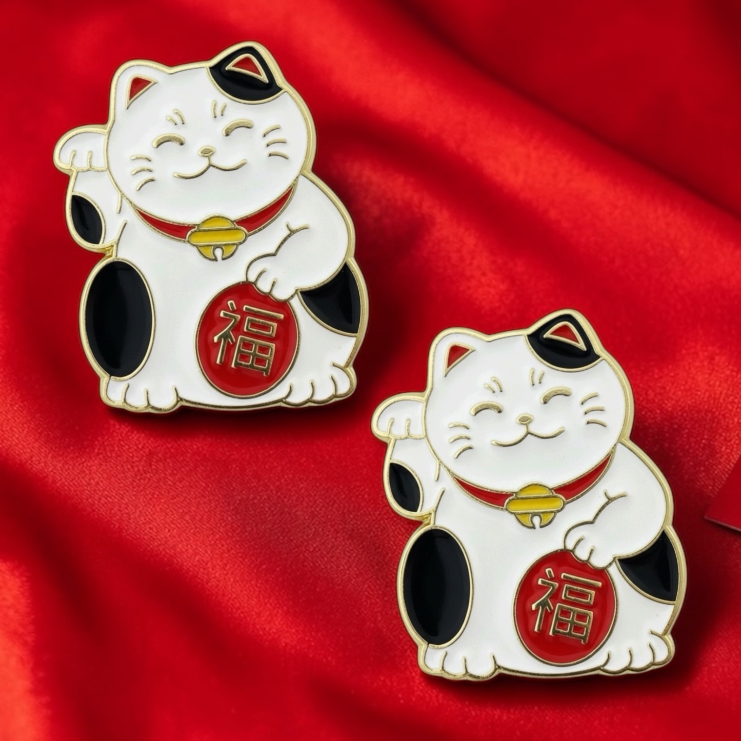 Lucky Cat Number Pin Charms