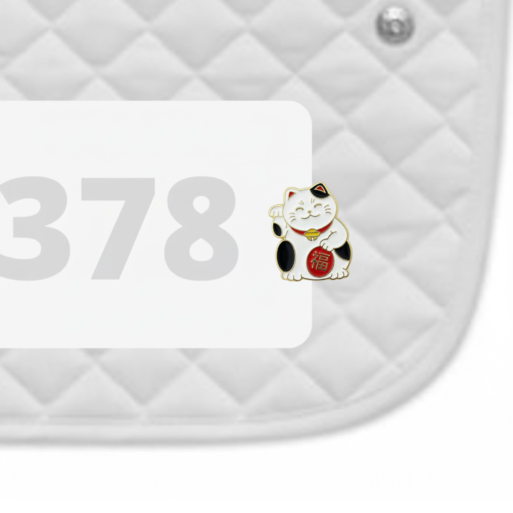 Lucky Cat Number Pin Charms