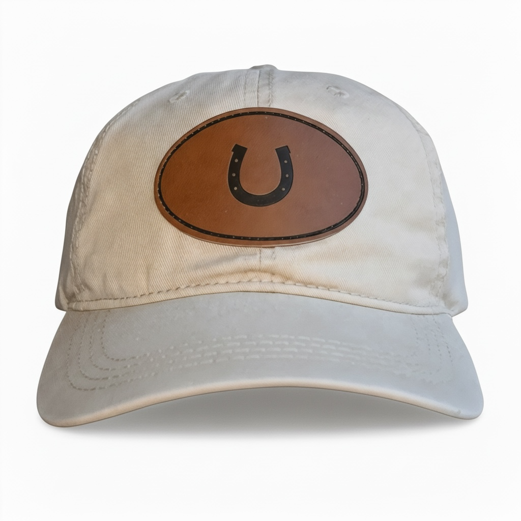 Lucky Horseshoe - Leather Patch Cotton Baseball Hat