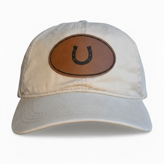 Lucky Horseshoe - Leather Patch Cotton Baseball Hat