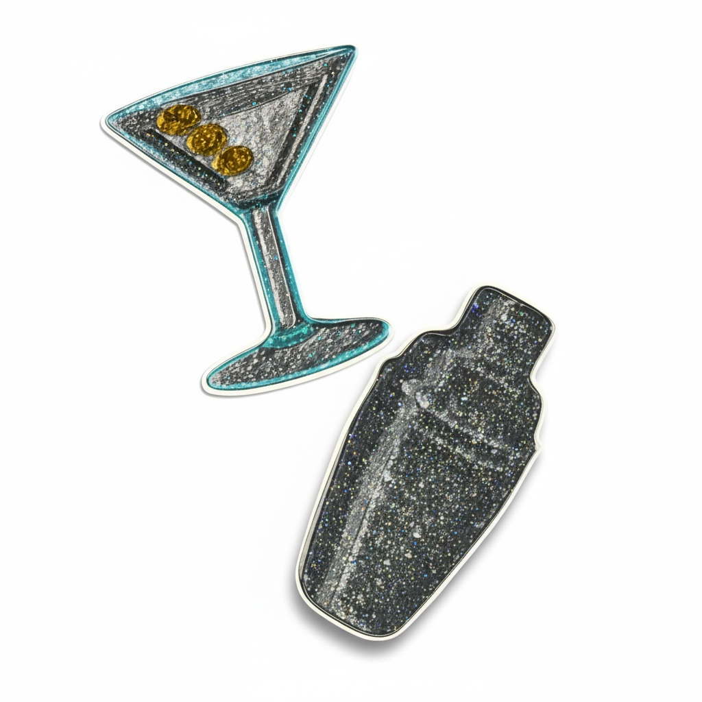 Martini & Shaker Number Pin Charms