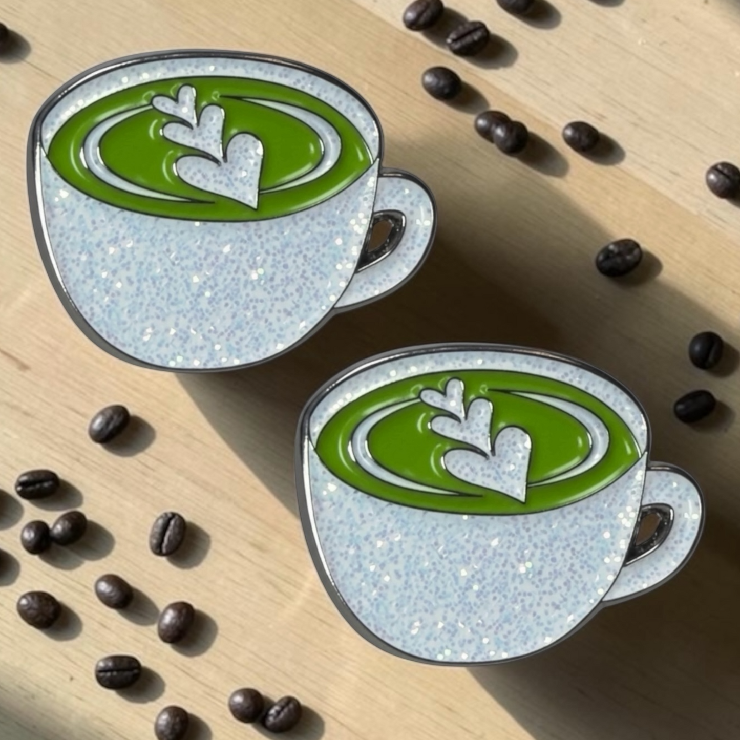 Matcha Number Pin Charms