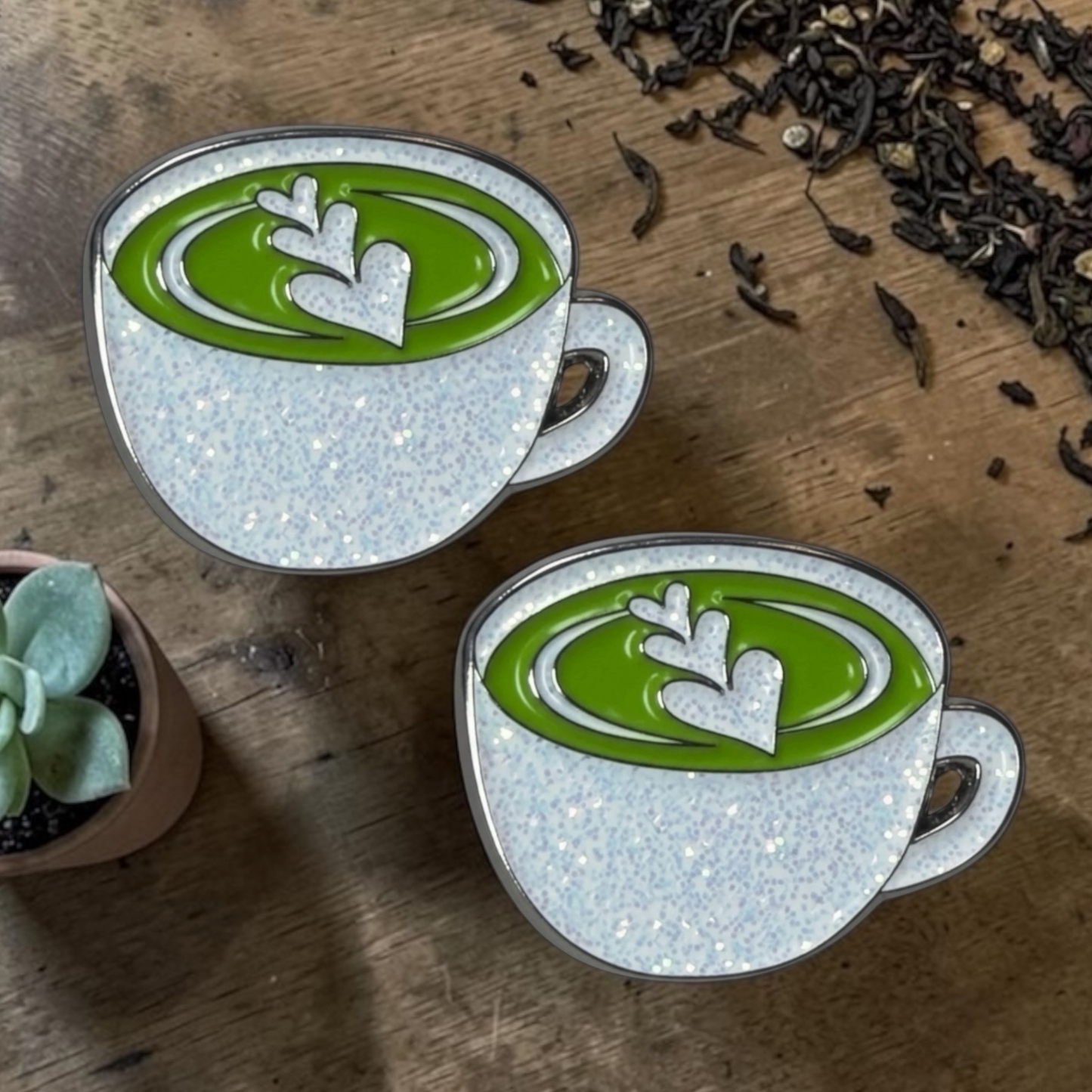 Matcha Number Pin Charms