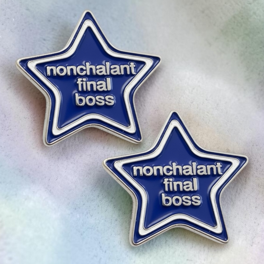 Nonchalant Final Boss Number Pin Charms