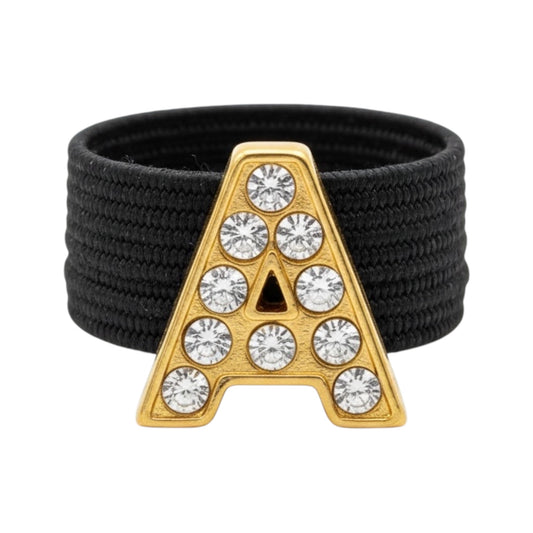 Pave Crystal Gold Letter Crop Charm