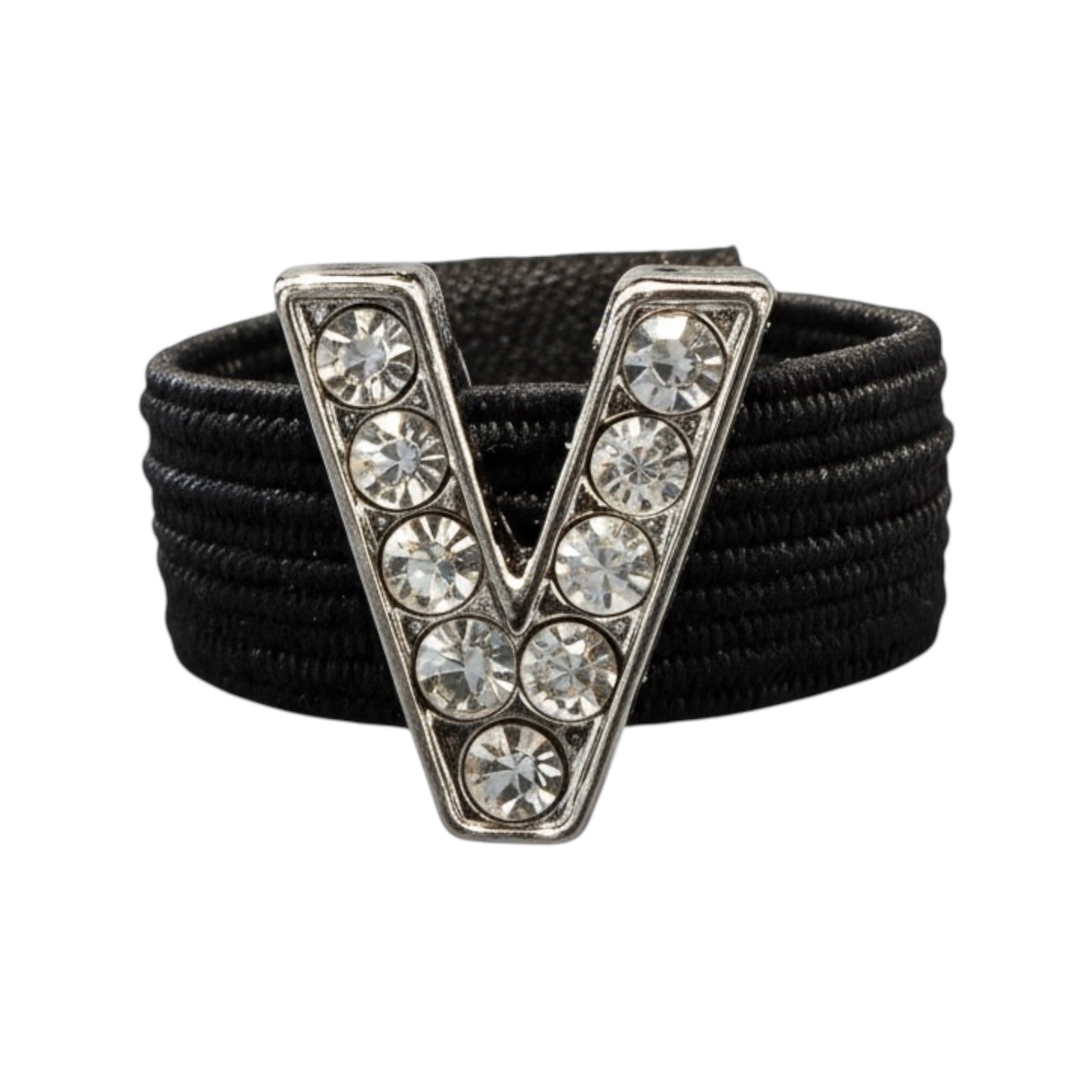 Pave Crystal Silver Letter Crop Charm