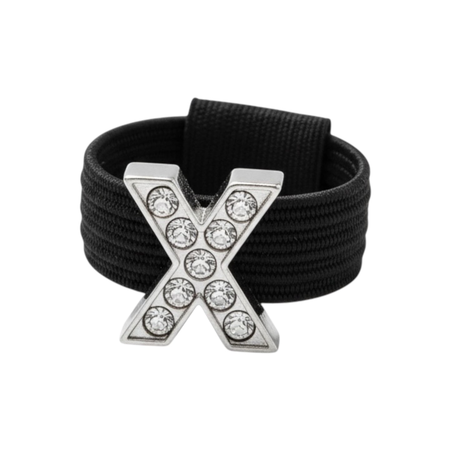 Pave Crystal Silver Letter Crop Charm