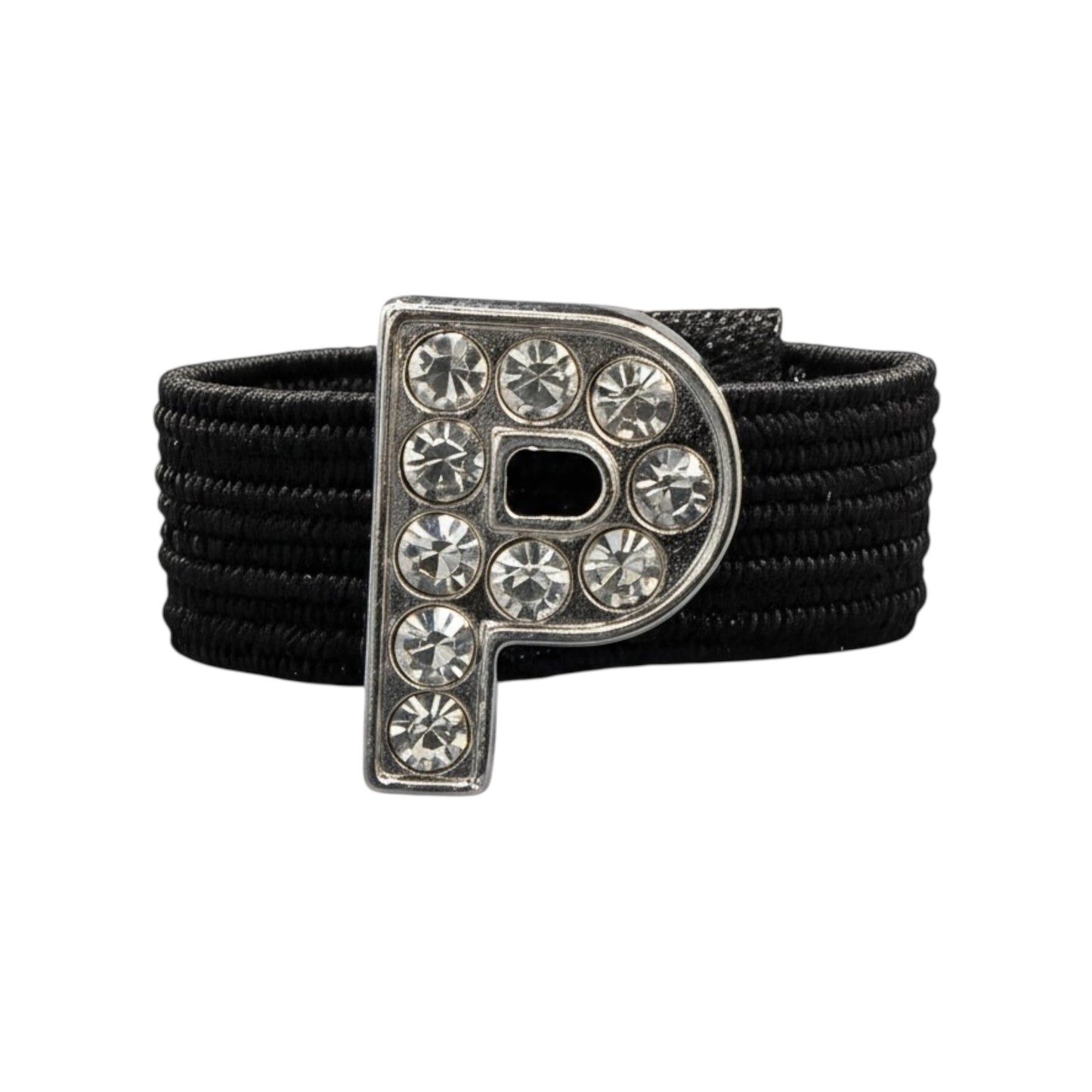 Pave Crystal Silver Letter Crop Charm