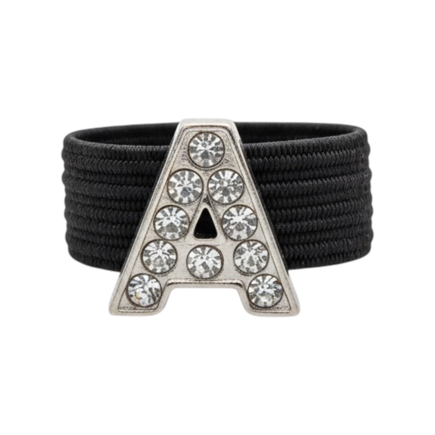 Pave Crystal Silver Letter Crop Charm