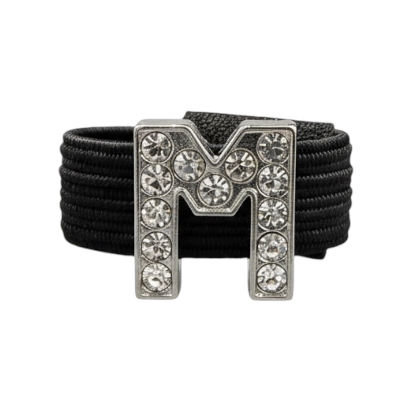 Pave Crystal Silver Letter Crop Charm