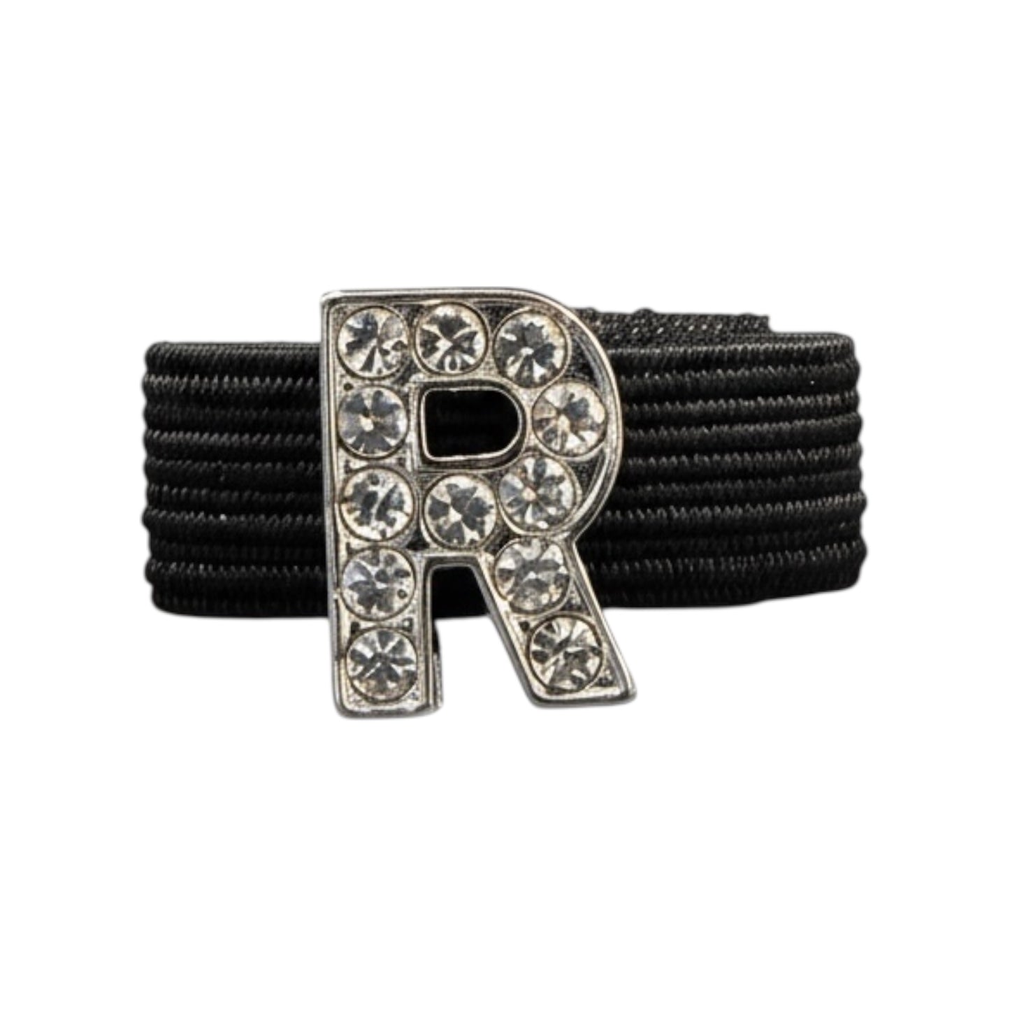 Pave Crystal Silver Letter Crop Charm